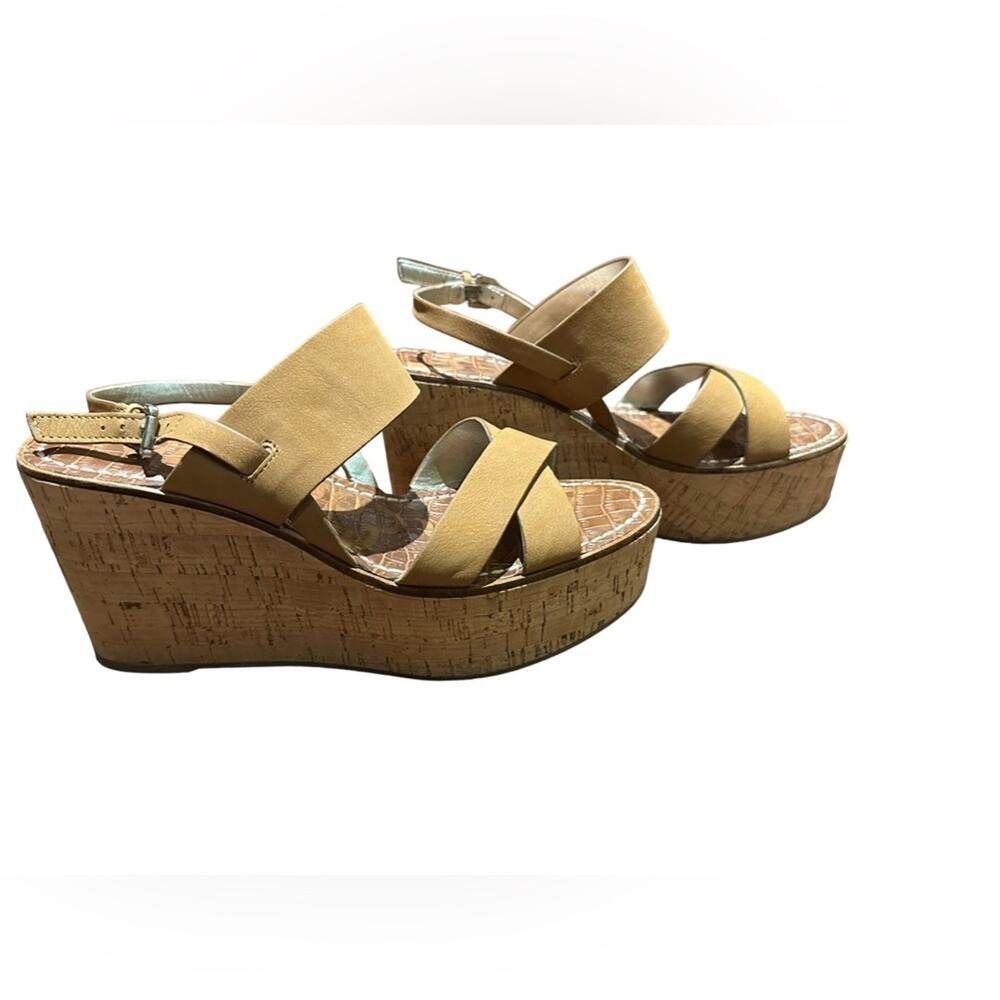 Sam Edelman Womens Size 8.5  Tan Leather Cork Platform Shoes